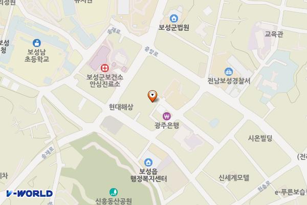 보성파머스마트앞 노외주차장 위치 지도 — 전라남도 보성군 보성읍 동산길 6