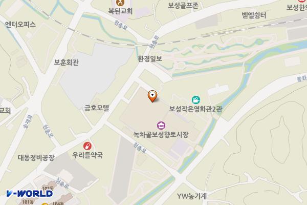 녹차골보성향토시장주차장 위치 지도 — 전라남도 보성군 보성읍 봉화로 53