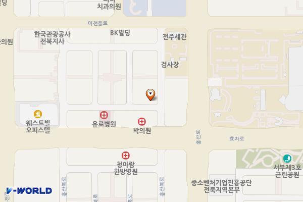 서부신시가지 도청사거리 위치 지도 — 전북특별자치도 전주시 완산구 석산2길 7