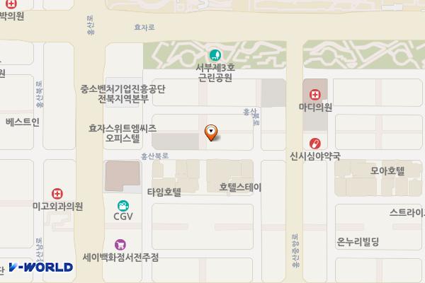 서부신시가지 농협중앙회 위치 지도 — 전북특별자치도 전주시 완산구 홍산북로 53