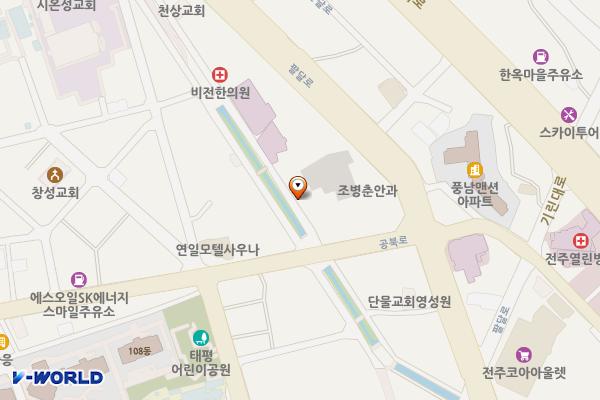 노송천 주차장 위치 지도 — 전북특별자치도 전주시 완산구 노송여울2길 108