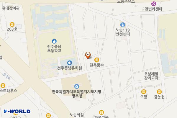 남노송동(병무청 맞은편) 위치 지도 — 전북특별자치도 전주시 완산구 관선3길 17-6