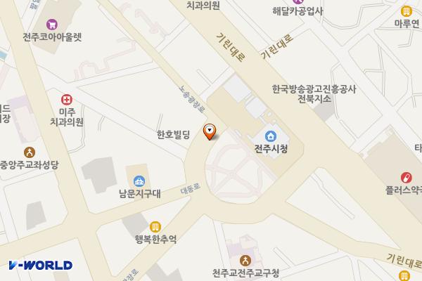 전주시청 주변 노상 위치 지도 — 전북특별자치도 전주시 완산구 서노송동 595-9