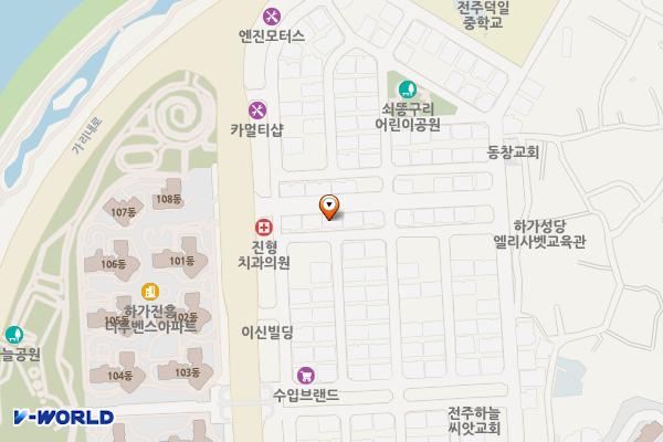 하가지구 초담불고기 뒤 위치 지도 — 전북특별자치도 전주시 덕진구 가리내5길 16