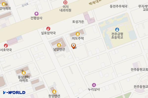 인후2동 금평 위치 지도 — 전북특별자치도 전주시 덕진구 명주1길 9