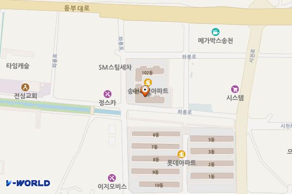 송천2동 시영아파트 앞 위치 지도 — 전북특별자치도 전주시 덕진구 와룡로 97-14
