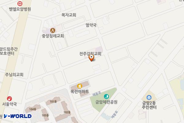 금암2동 주차장 위치 지도 — 전북특별자치도 전주시 덕진구 매봉12길 5