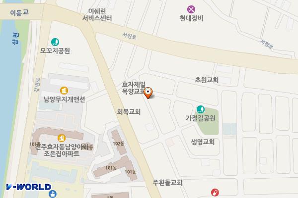 효자2동 위치 지도 — 전북특별자치도 전주시 완산구 신봉3길 35-13