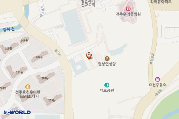 효천지구 제2주차장 위치 지도 — 전북특별자치도 전주시 완산구 효자동2가 1369-1