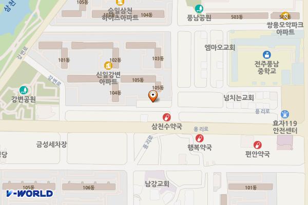 신일강변 아파트 옆 위치 지도 — 전북특별자치도 전주시 완산구 삼천동1가 723-4
