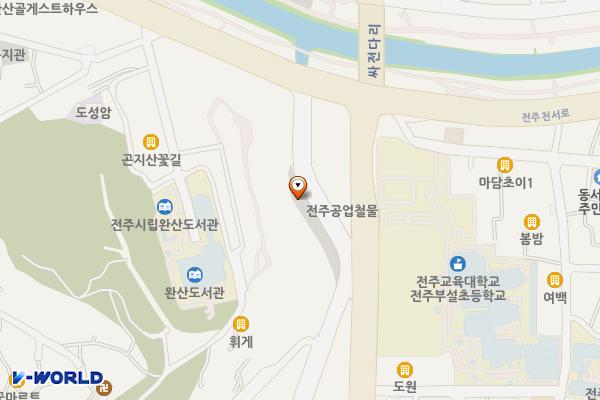 서학동 예술마을 위치 지도 — 전북특별자치도 전주시 완산구 서서학동 967
