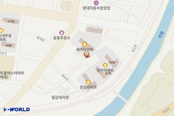 읍내리 공영주차장(장안아파트 뒤) 위치 지도 — 충청남도 청양군 청양읍 읍내리 376-13