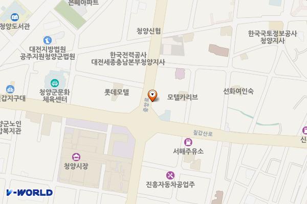 읍내사거리(십자로->송방교) 위치 지도 — 충청남도 청양군 청양읍 중앙로 130