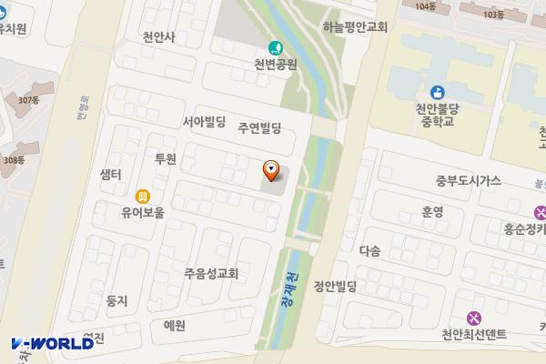 불당 제4공영주차장 위치 지도 — 충청남도 천안시 서북구 불당동 970