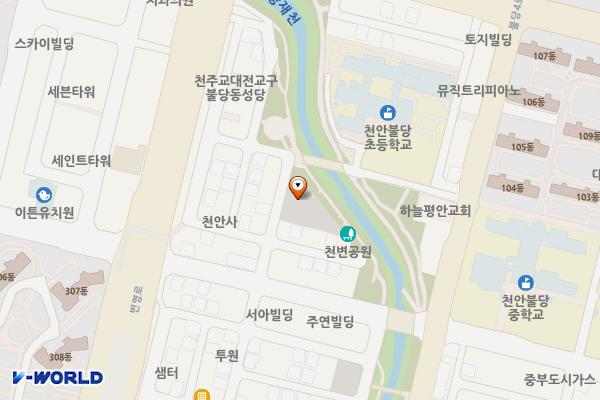 불당 제3공영주차장 위치 지도 — 충청남도 천안시 서북구 불당동 910
