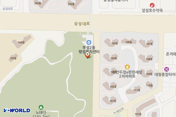노태공원공영주차장 위치 지도 — 충청남도 천안시 서북구 노태산로131