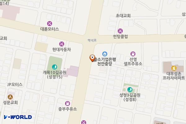 쌍용대로 제1노상주차장 위치 지도 — 충청남도 천안시 서북구 성정동 748