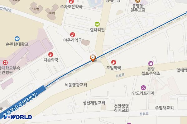봉명 제2공영주차장 위치 지도 — 충청남도 천안시 동남구 봉명동 20-27