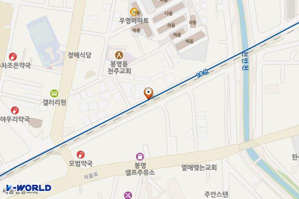 봉명 제1공영주차장 위치 지도 — 충청남도 천안시 동남구 봉명동 10-2