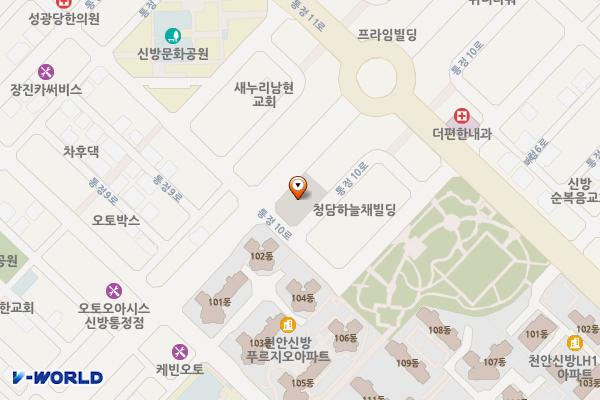 신방 제1공영주차장 위치 지도 — 충청남도 천안시 동남구 신방동 1901