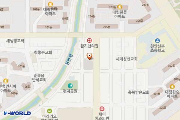 신부 제1공영주차장 위치 지도 — 충청남도 천안시 동남구 터미널8길 7