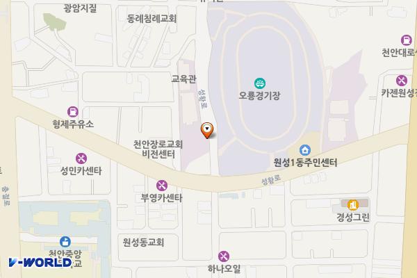 성황로 제2노상주차장 위치 지도 — 충청남도 천안시 동남구 원성동 610