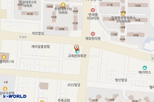 두정문화회관주차장 위치 지도 — 충청남도 천안시 서북구 봉정로 347