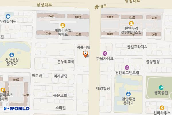 부성2동주민센터주차장 위치 지도 — 충청남도 천안시 서북구 부성7길 39-5