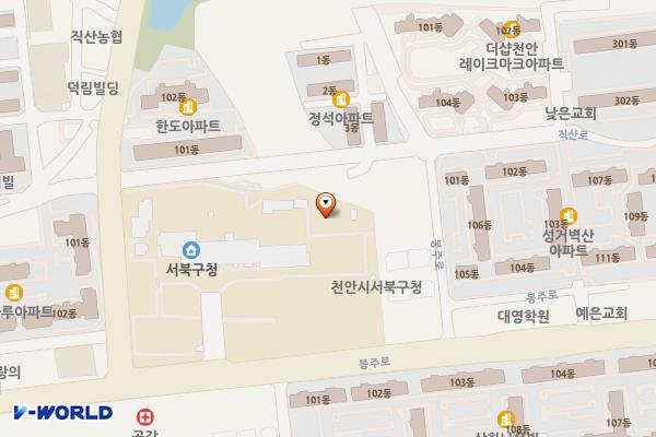 서북구청 주차장 위치 지도 — 충청남도 천안시 서북구 성거읍 봉주로 75