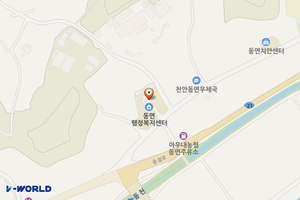 동면사무소주차장 위치 지도 — 충청남도 천안시 동남구 동면 동산1길 15