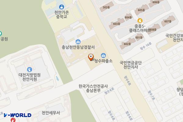 청룡동주민센터주차장 위치 지도 — 충청남도 천안시 동남구 청수14로 99