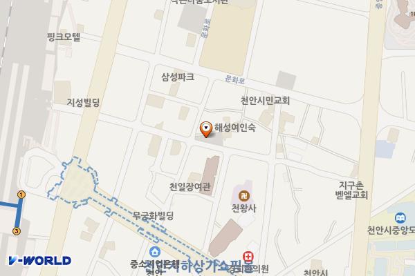 천안역전시장1 주차장 위치 지도 — 충청남도 천안시 동남구 문화동 58