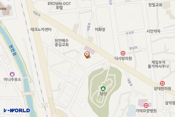남산중앙시장주차장 위치 지도 — 충청남도 천안시 동남구 사직2길 19