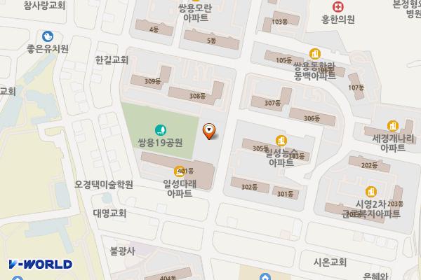쌍용 제2공영주차장 위치 지도 — 충청남도 천안시 서북구 쌍용동 655