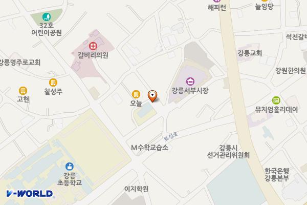 구 문화원 주차장 위치 지도 — 강원특별자치도 강릉시 홍제동 15-3