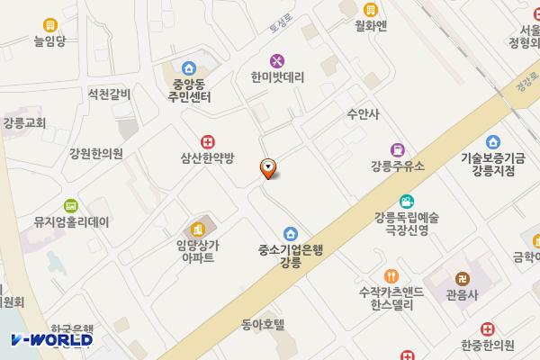 문화의길 공한지 주차장 위치 지도 — 강원특별자치도 강릉시 임당동 84-1,4