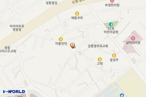 홍제동소주차장3 위치 지도 — 강원특별자치도 강릉시 홍제동 201-1