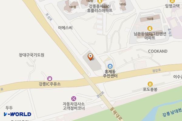 구 도로관리사업소 위치 지도 — 강원특별자치도 강릉시 홍제동 101