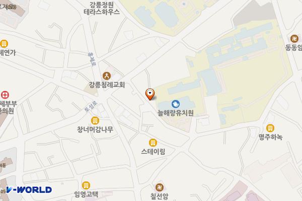 구 중앙초교 담장 옆 위치 지도 — 강원특별자치도 강릉시 홍제동 66-1