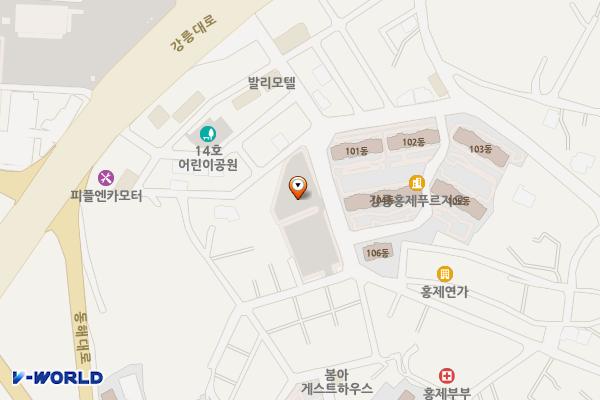 구 농진청부지 위치 지도 — 강원특별자치도 강릉시 홍제동 156
