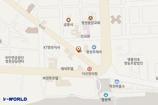 영천역~완산오거리 노상주차장 위치 지도 — 경상북도 영천시 완산동 929-2