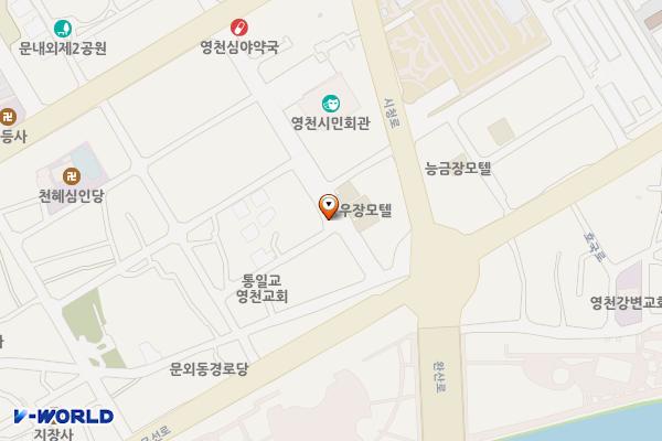 영천시민회관 서편 노상주차장 위치 지도 — 경상북도 영천시 문외동 316-6