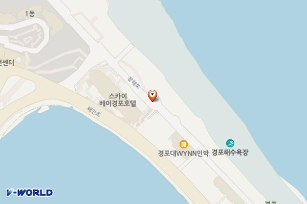 창해로(한미횟집-해변공영샤워장) 위치 지도 — 강원특별자치도 강릉시 강문동 산3-8