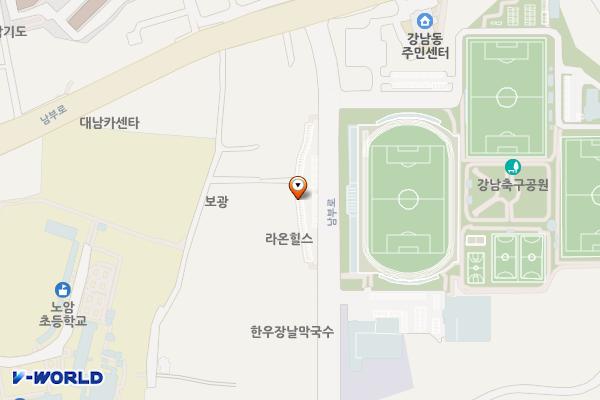 강남동 축구장 옆 공영주차장 위치 지도 — 강원특별자치도 강릉시 노암동 산38-1