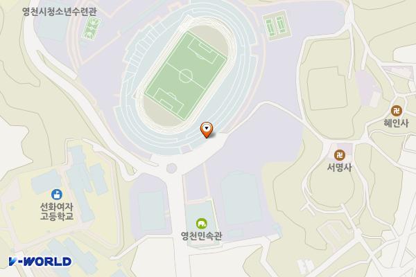 시민운동장 부설주차장 위치 지도 — 경상북도 영천시 운동장로 84