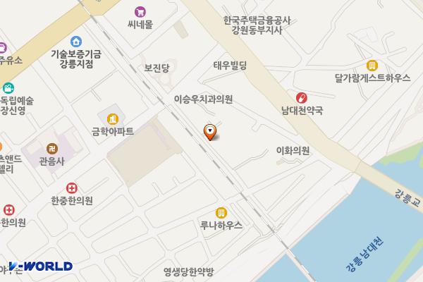 중앙시장 제3공영주차장(월화거리 노상주차장)(유료) 위치 지도 — 강원특별자치도 강릉시 성남동 41-12