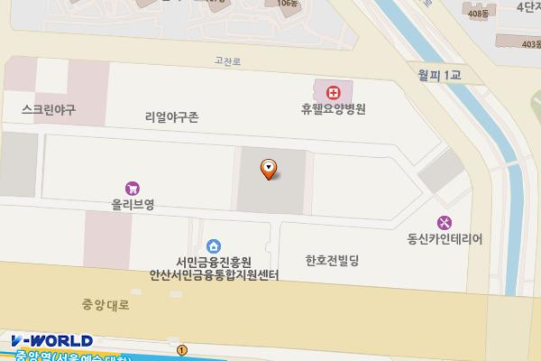 금산빌딩앞 위치 지도 — 경기도 안산시 단원구 고잔동 540-6번지