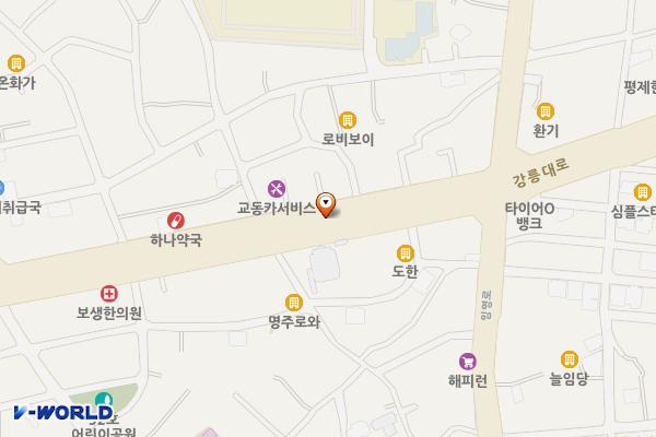강릉대로(교동사거리-신터미널) 위치 지도 — 강원특별자치도 강릉시 교동 980-2