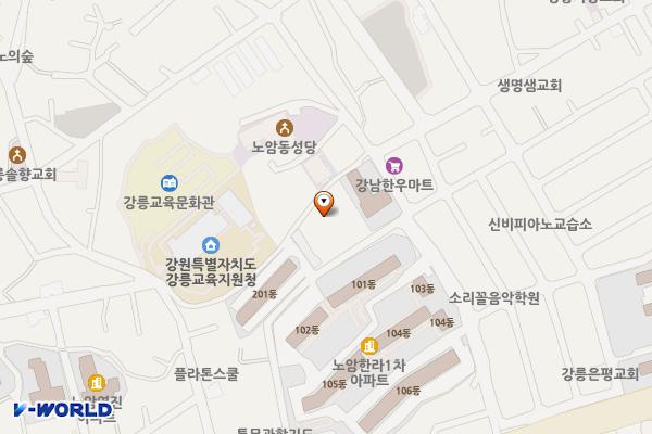 노암한라2차 앞 주차장 위치 지도 — 강원특별자치도 강릉시 노암동 396