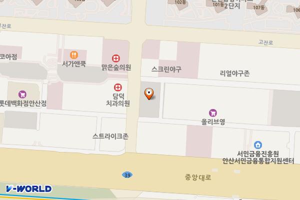 동원빌딩앞 위치 지도 — 경기도 안산시 단원구 고잔동 540번지